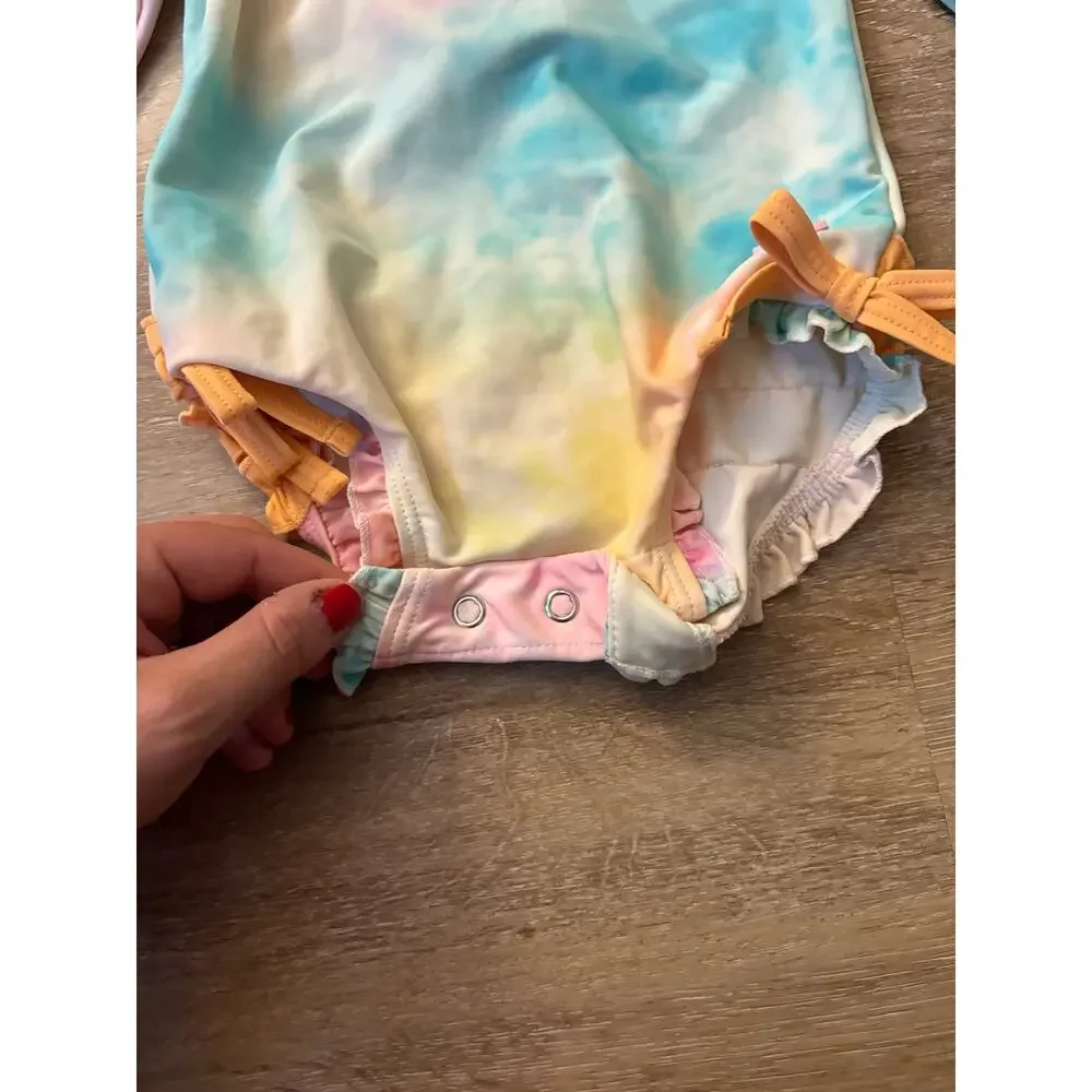 Ruffle butts Tie-dye swim suit